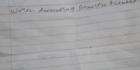 Write Accounting Pronciplee cowler