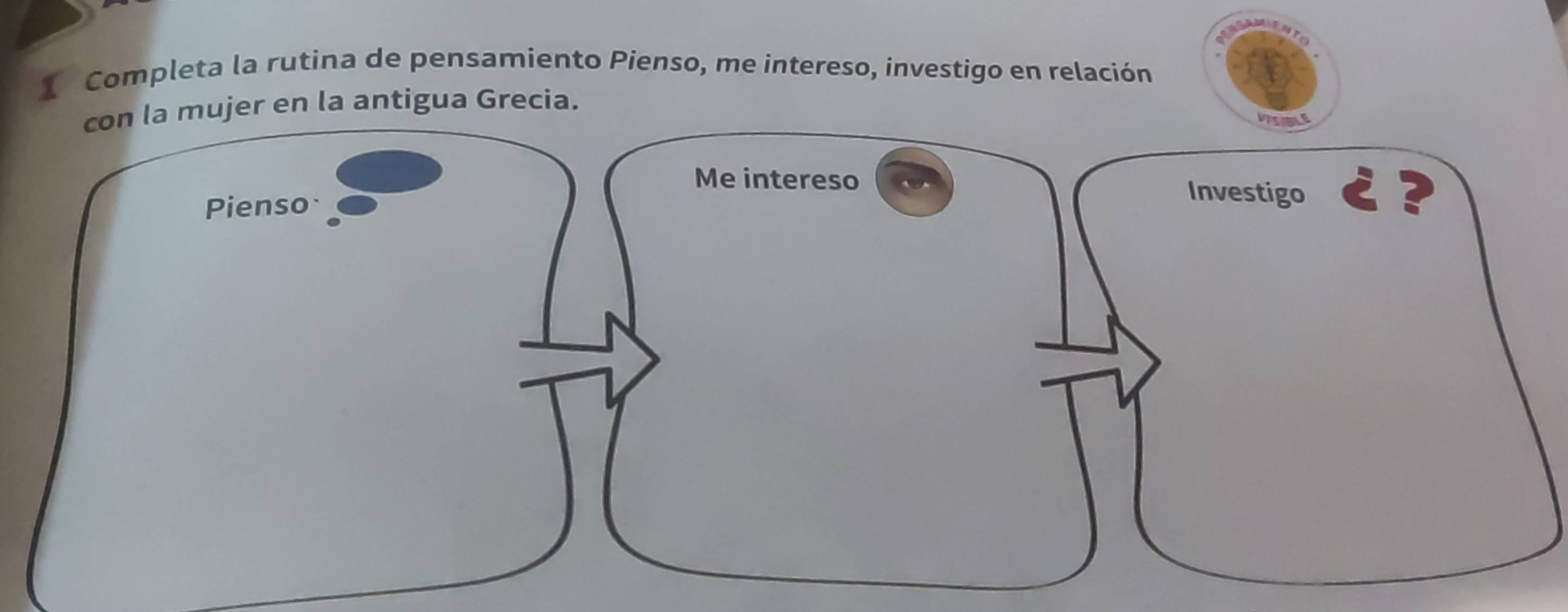 Completa la rutina de pensamiento Pienso, me intereso, investigo en relación