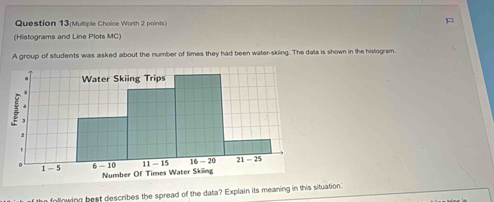 Solved: Question 13(Multiple Choice Worth 2 points) (Histograms and ...