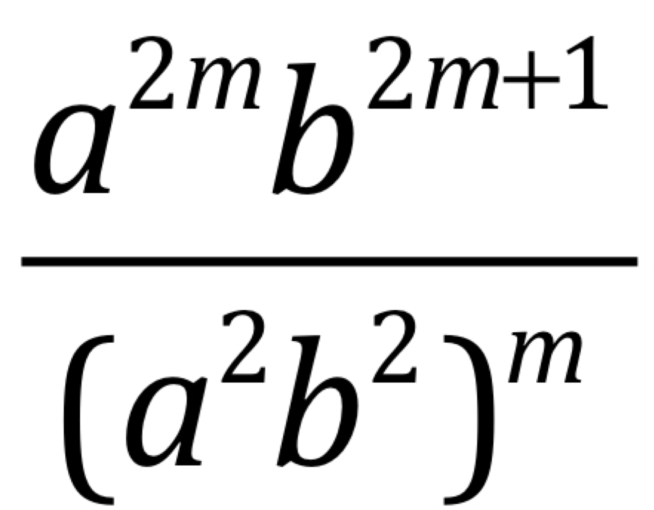 frac a^(2m)b^(2m+1)(a^2b^2)^m
(4,4)