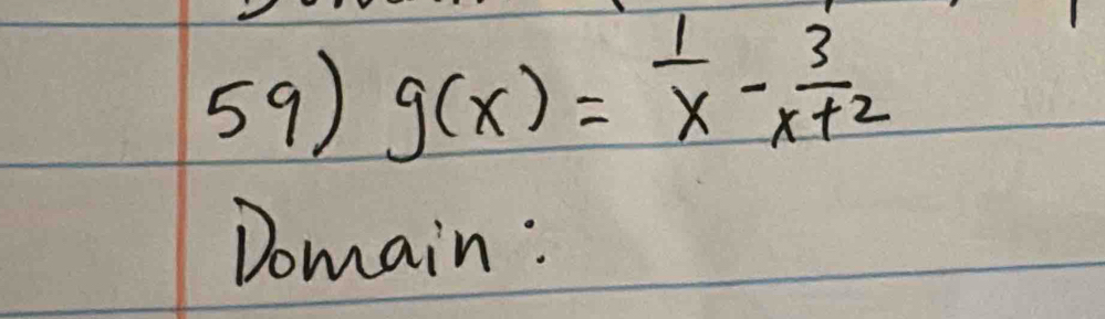 g(x)= 1/x - 3/x+2 
Domain :