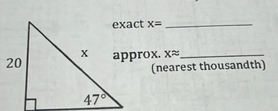 x= _
approx. Xapprox _
(nearest thousandth)