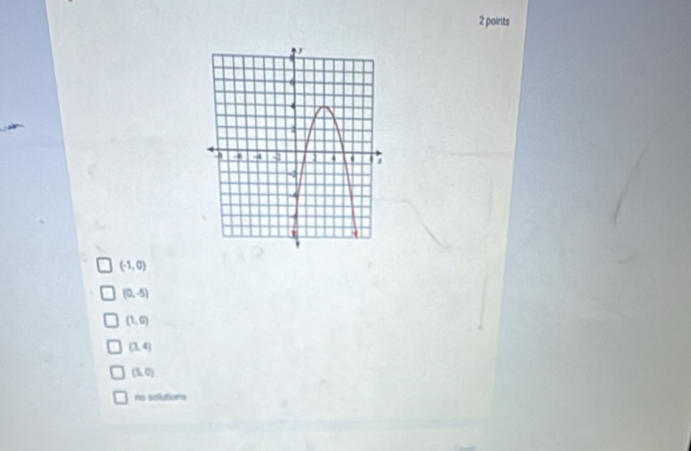 (-1,0)
(0,-5)
(1,0)
(3,4)
(5,0)
no solutions