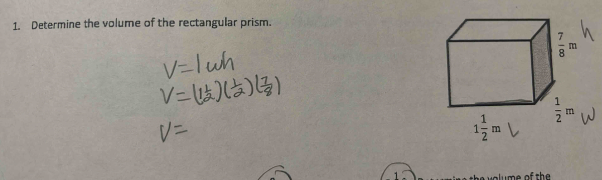 Determine the volume of the rectangular prism.