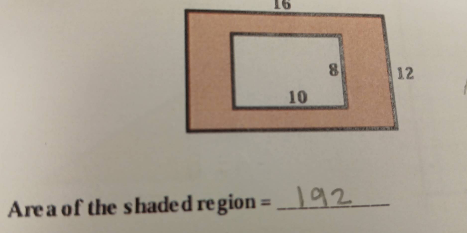 Area of the shaded region =_