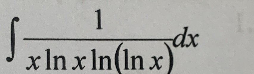 ∈t  1/xln xln (ln x) dx