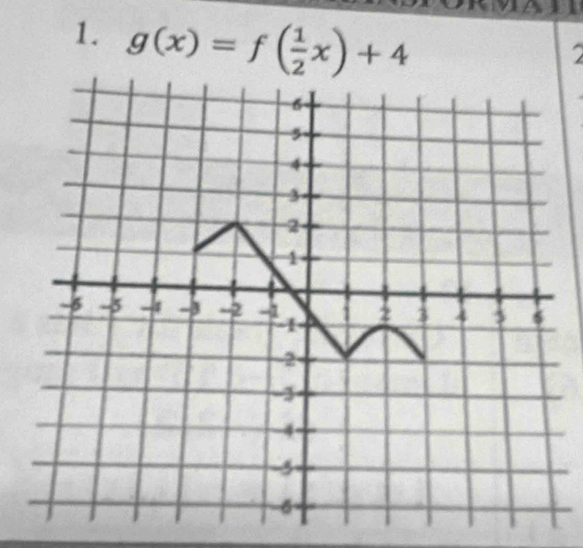 g(x)=f( 1/2 x)+4