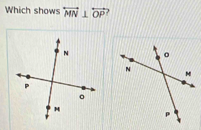 Which shows overleftrightarrow MN⊥ overleftrightarrow OP