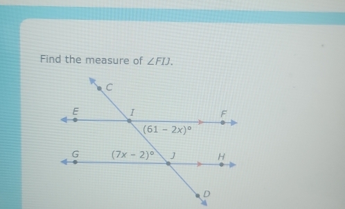 Find the measure of ∠ FIJ.