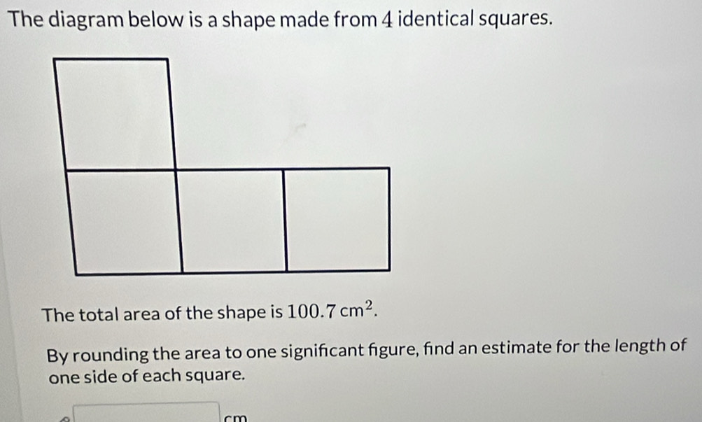 تم الحل:The diagram below is a shape made from 4 identical squares. The ...