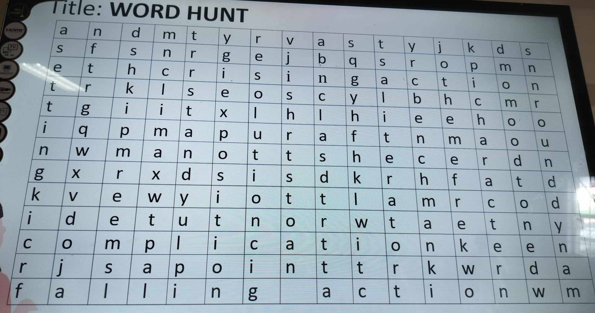 Title: WORD HUNT