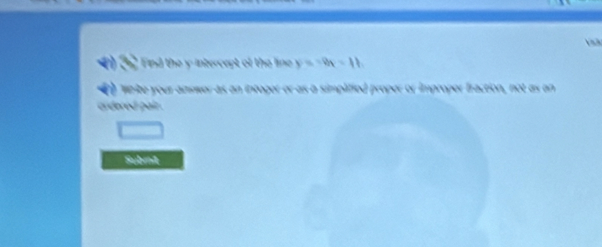 ntercent of the ln e y_1=11