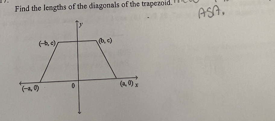 Find the lengths of the diagonals of the trapezoid.