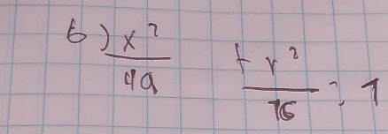 6  x^2/4a   fr^2/15 =1