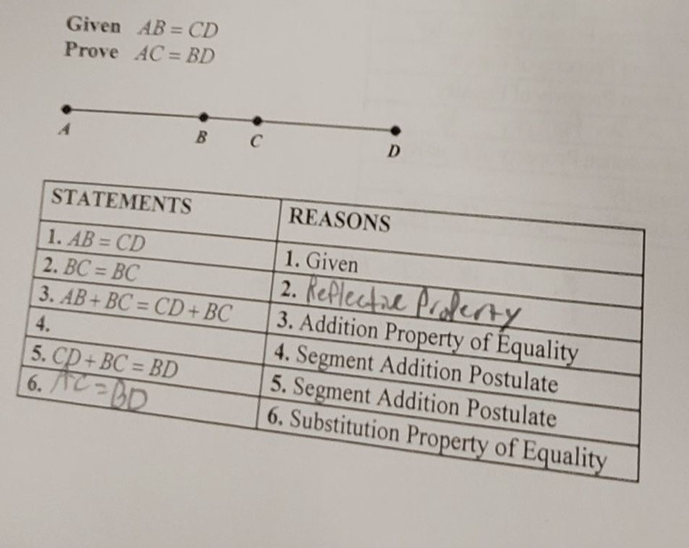 Given AB=CD
Prove AC=BD
A
B C
D