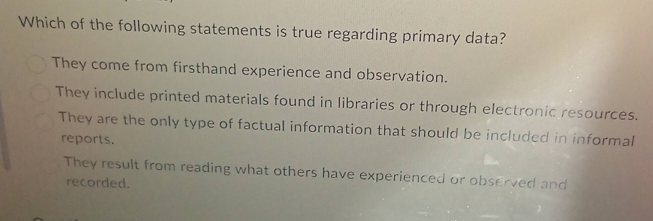 Solved: Which of the following statements is true regarding primary ...