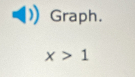 Graph.
x>1