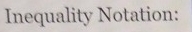 Inequality Notation: