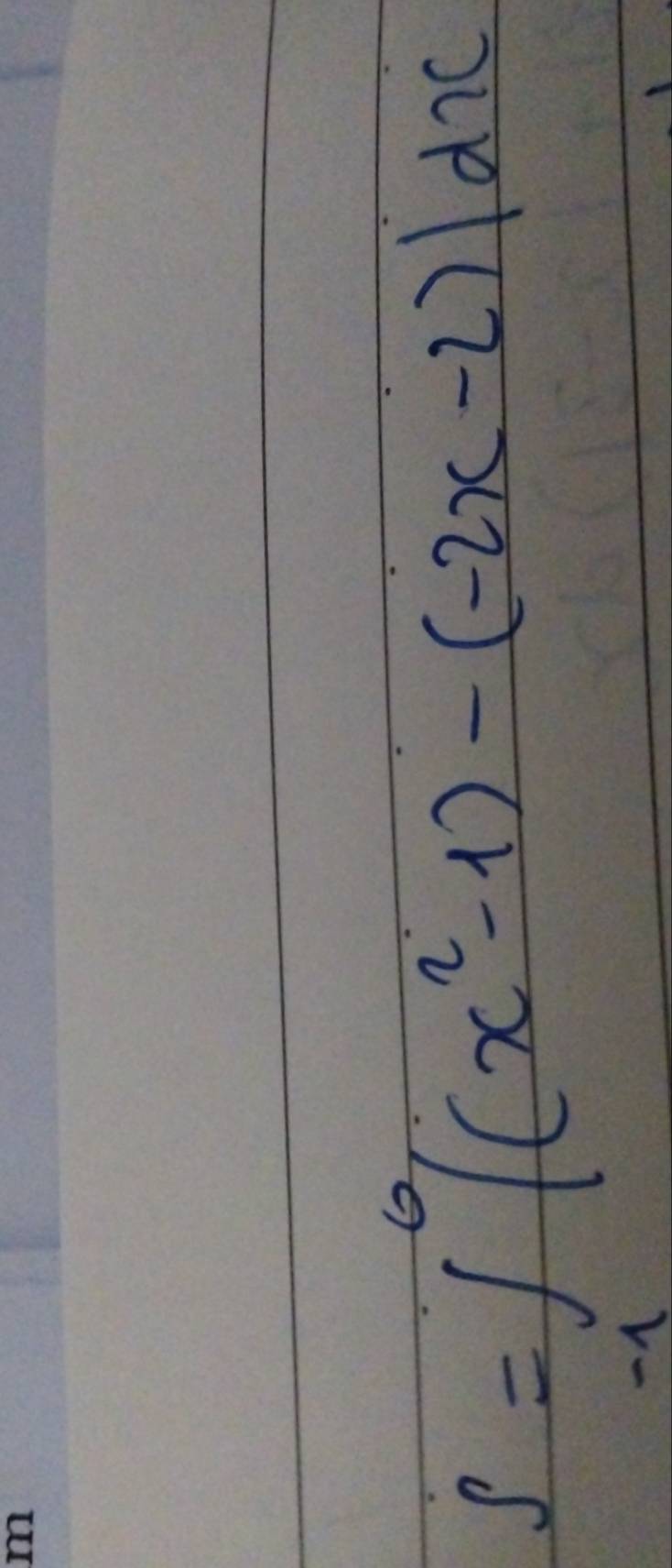 S=∈t _(-1)^0|(x^2-1)-(-2x-2)|dx