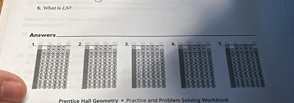Solved: What is LN J? Answers 1. 2. 3 4. 5. Prentice Hall Geometry ...