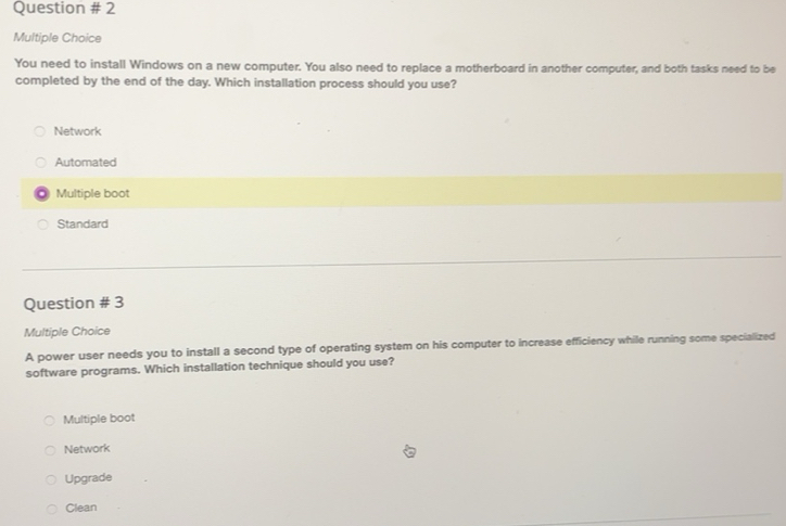 Solved: Question # 2 Multiple Choice You need to install Windows on a ...
