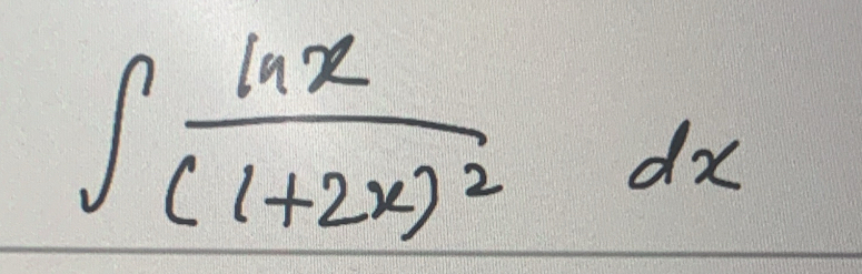 ∈t frac ln x(1+2x)^2dx