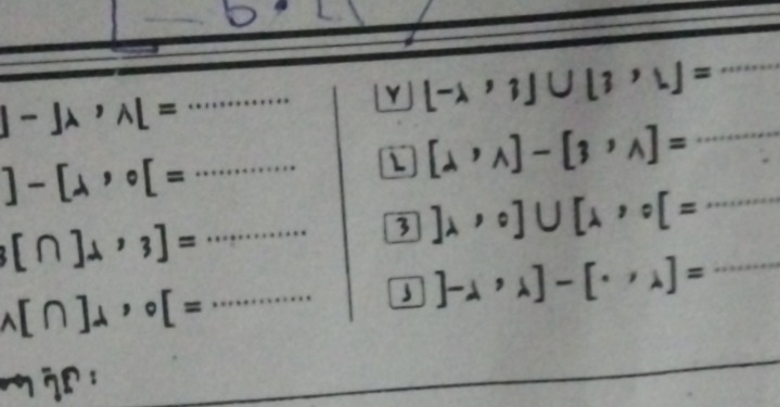 J-Jlambda , AL=
_Y [-lambda ,3]∪ [3,1]=
_
]-[lambda ,sigma [=·s _  [lambda ,wedge ]-[3,wedge ]= __ 
3 ]lambda >0]∪ [lambda ,0[=·s
[∩ ]A,3]= _
a[∩ ]_A,o[= _ ...... 
_ ]-lambda >lambda ]-[· ,lambda ]=
' 7 :