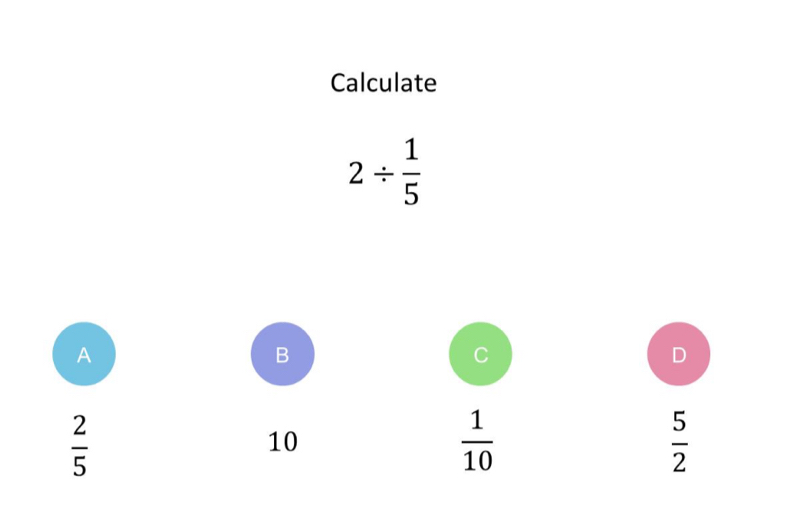 Calculate
2/  1/5 