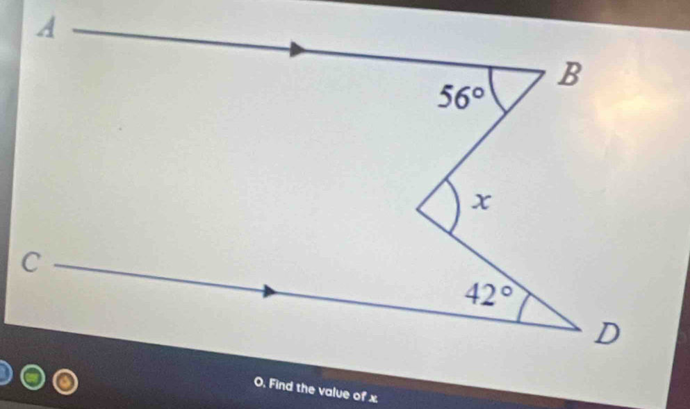 O, Find the value of x