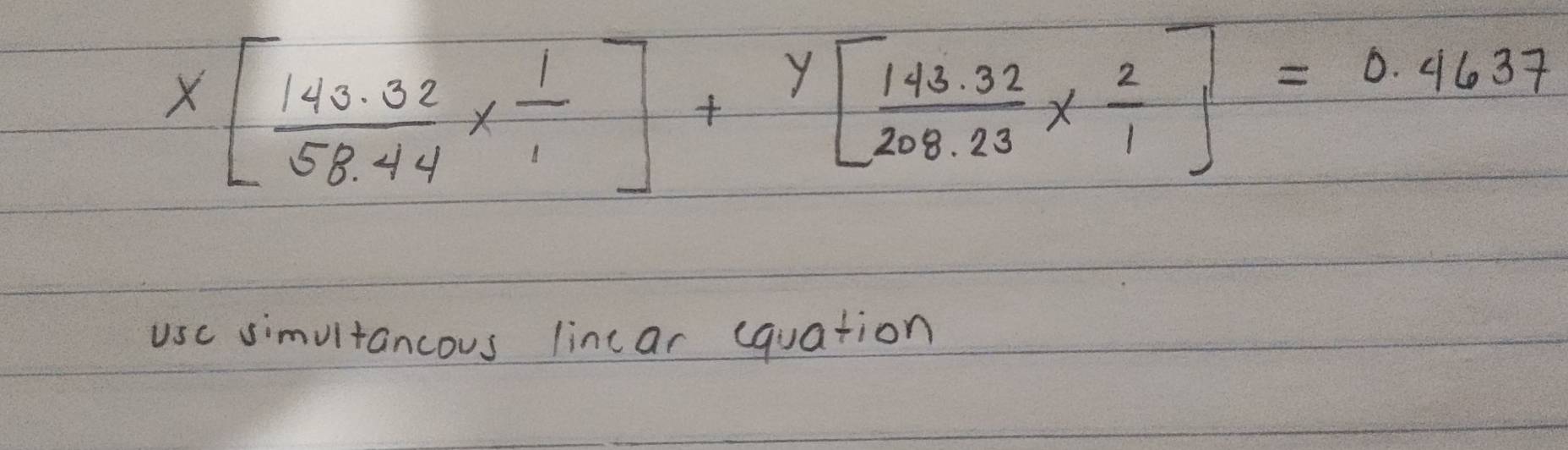 usc simvltancous lincar equation