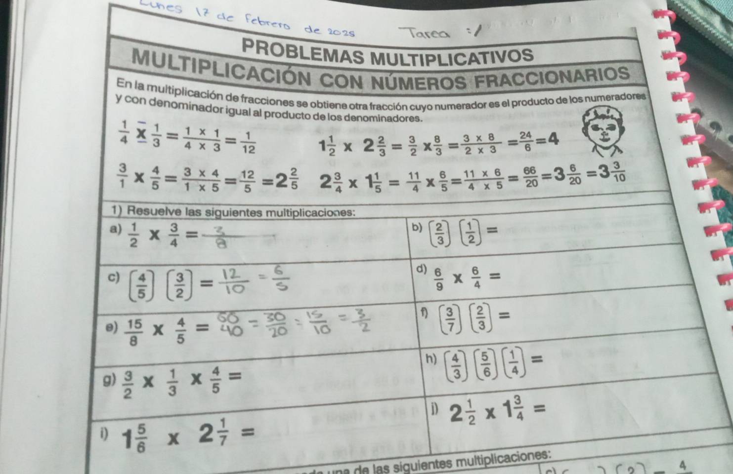 na de las síguientes multiplicaciones: