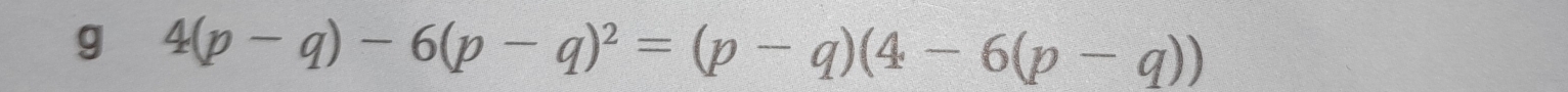 4(p-q)-6(p-q)^2=(p-q)(4-6(p-q))