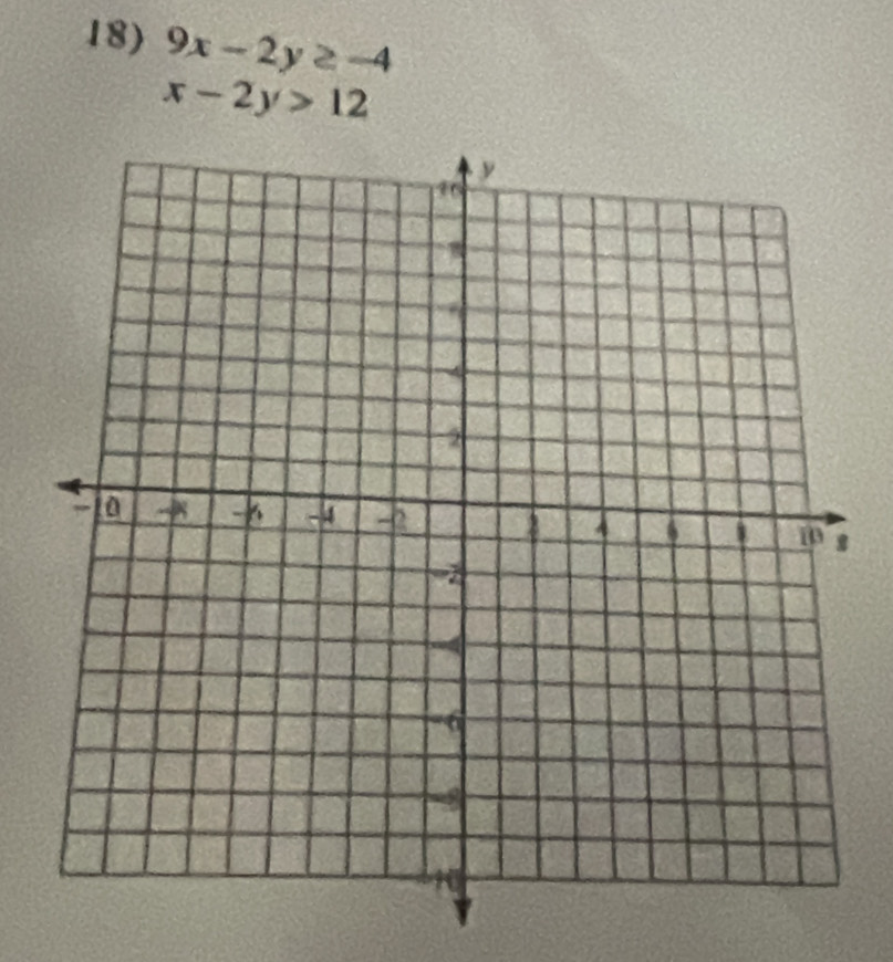 9x-2y≥ -4
x-2y>12