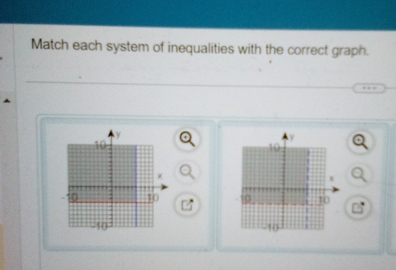 Match each system of inequalities with the correct graph.