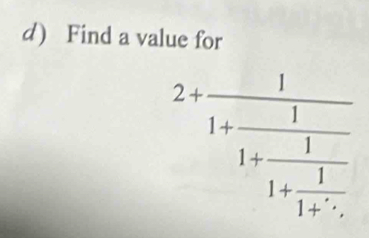 Find a value for