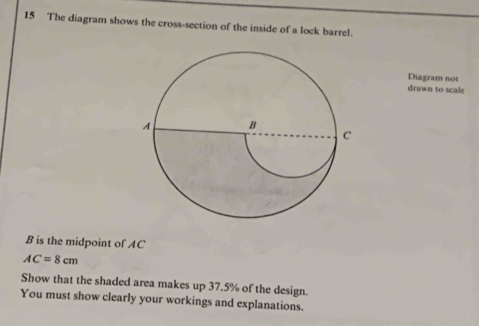 Solved: The diagram shows the cross-section of the inside of a lock ...
