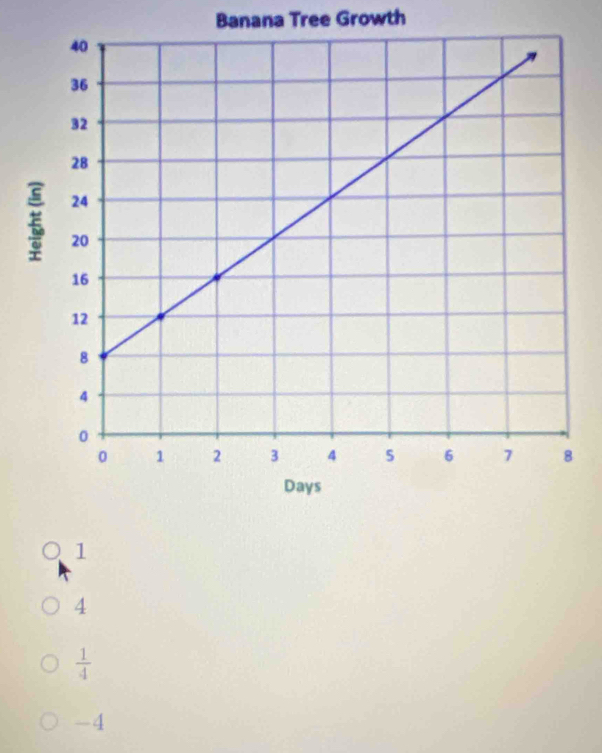 Banana Tree Growth
1
4
 1/4 
-4