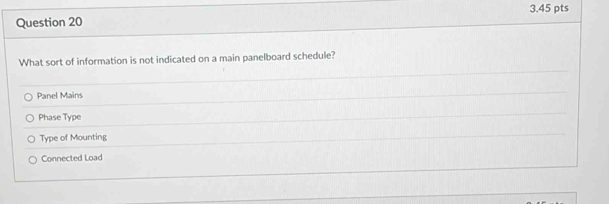Solved: What sort of information is not indicated on a main panelboard ...