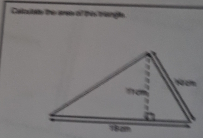 Caloulate the aree of this triangle.