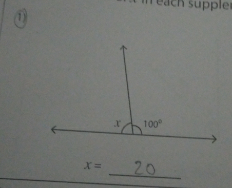 Teach suppler
①
_
x=