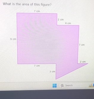 What is the area of this figure? 
Search