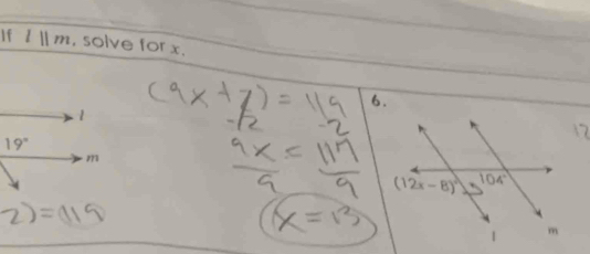 If 1  m, solve for x. 
6.