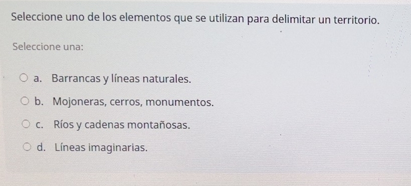 Resuelto:Seleccione uno de los elementos que se utilizan para delimitar ...