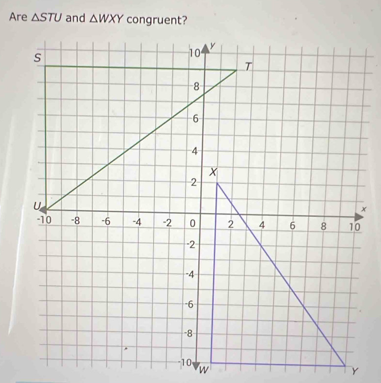 Are △ STU and △ WXY