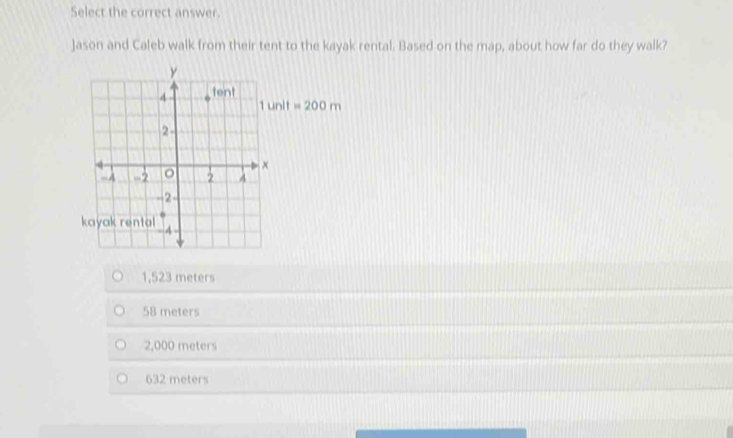 Solved: Select the correct answer. Jason and Caleb walk from their tent ...