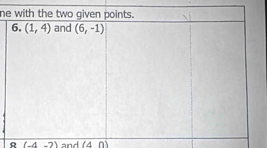 (-4-2) and (4,0)