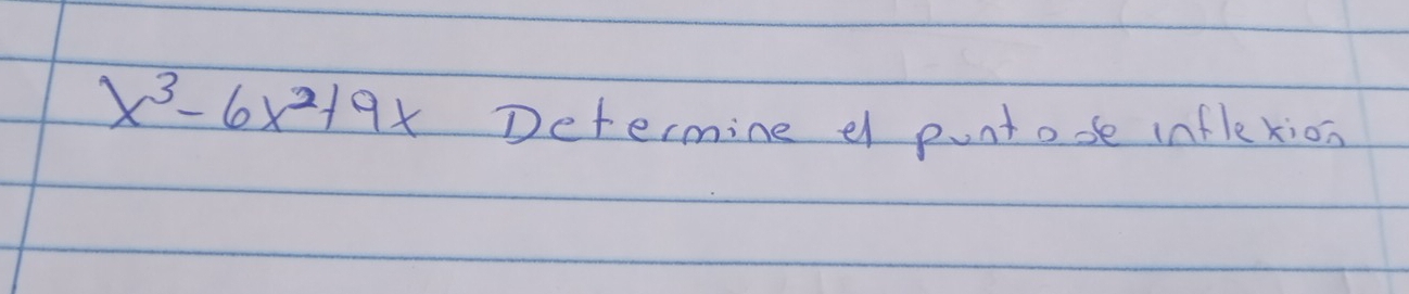 x^3-6x^2+9x Determine el punt ose inflexion