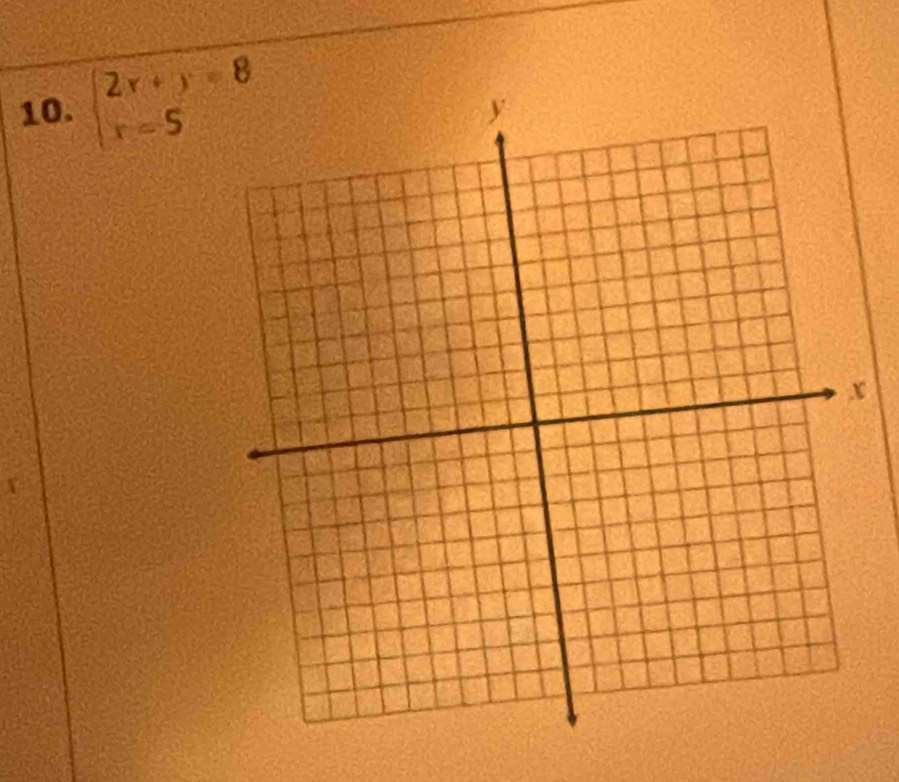 beginarrayl 2x+y=8 x=5endarray.