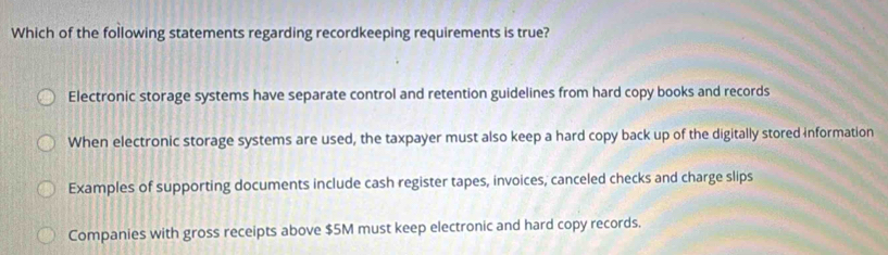 which of the following statements regarding card sleeves is true Solved: Which of the following statements regarding recordkeeping  requirements is true? Electronic [Business]