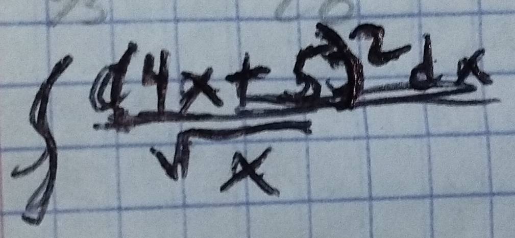 ∈t frac d4x+5)^2dxsqrt(x)